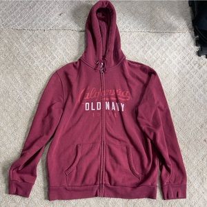 Burgundy Old Navy Zip up Sweater